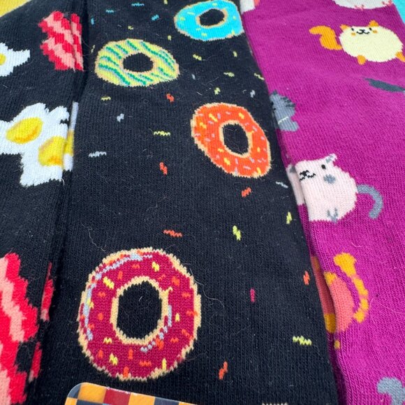 Socks n socks woman’s knee high graphic sushi fatty Cats Donuts bacon and eggs s - Picture 6 of 12